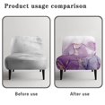 thumbnail image 6 of HELLHERO Purple Marble Pattern Easy Care Breathable Armless Accent Chair Cover Dustproof Armless Accent Chair Protector for Armless Chair, 6 of 8