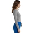 thumbnail image 3 of HeedFit Women’s Long Sleeve Underscrub Tee, Soft Stretch Breathable, 2-Pack s, Heather Gray, 3 of 5