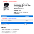 thumbnail image 2 of A/C Compressor By Pass Pulley - Compatible with 1992 - 1994 Ford F Super Duty 7.3L V8 1993, 2 of 2
