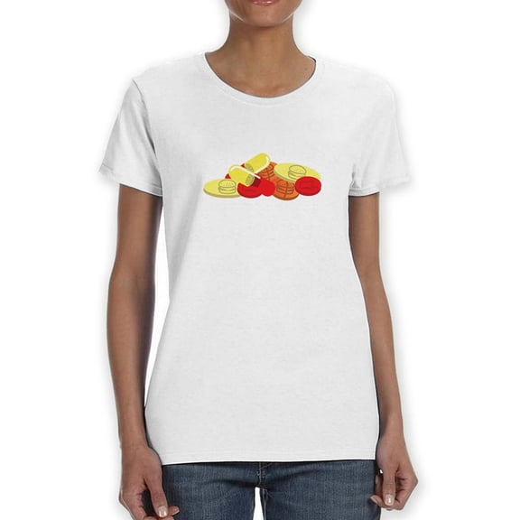Addicted To Burgers Food Graphic Women White T-Shirt, Female XX-Large