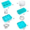thumbnail image 3 of Ice Cube Tray,Silicone Ice Cube Molds for Freezer with Lid (Set of 4) - Sphere Ice Ball, Large Square, Diamond Cut & Hexagonal Shapes Ice Maker for Whiskey,Reusable and BPA Free, 3 of 6