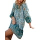 thumbnail image 5 of Lucakuins - Vestido de playa corto de verano para mujer, manga larga, cuello en V, estilo bohemio, vintage, floral Lucakuins  S-XL, 5 of 9