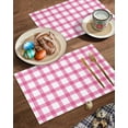 thumbnail image 2 of Easter Placemats Set of 4, Pink Check Plaid Placemat for Dining Table Decorations, Buffalo Farmhouse Style Pattern Place Mats, Spring Table Mats for Kitchen Dinner Seasonal Holiday Party Decor, 2 of 6