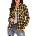 thumbnail image 7 of Tiqkatyck Womens Flannel Shirt, Plaid Shirts for Women Long Sleeve Button Down Christmas Fall Jacket Shacket Long Sleeve Shirts for Women Plaid Shirts for Women Yellow S, 7 of 7