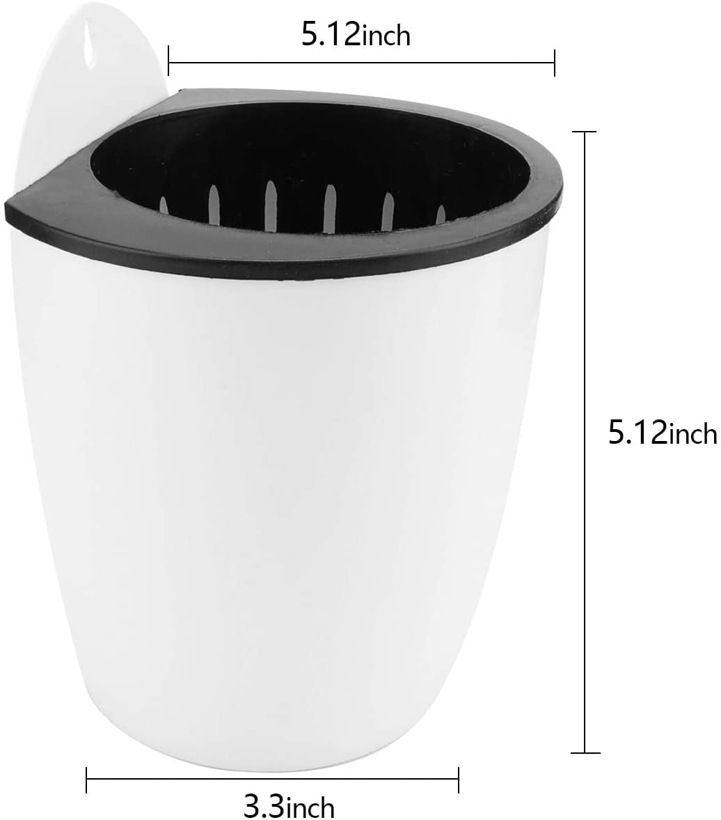 9 Pack Self Watering Wall Hanging Planters Pots for Indoor Plant, 5 Inch White Plastic Lazy Flower Pot with 9 Hooks for Garden Fence, Porch, Wall