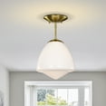 thumbnail image 3 of Zylo 11 in. 1-Light Indoor Brass Finish Semi-Flush Mount Ceiling Light, 3 of 4
