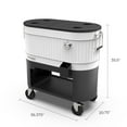 thumbnail image 3 of Permasteel 120-QT Outdoor Portable Patio Cooler Ice Chest with 2 Drink Dividers, Swivel Caster Wheels, Heavy-Duty Handles, White, 3 of 12