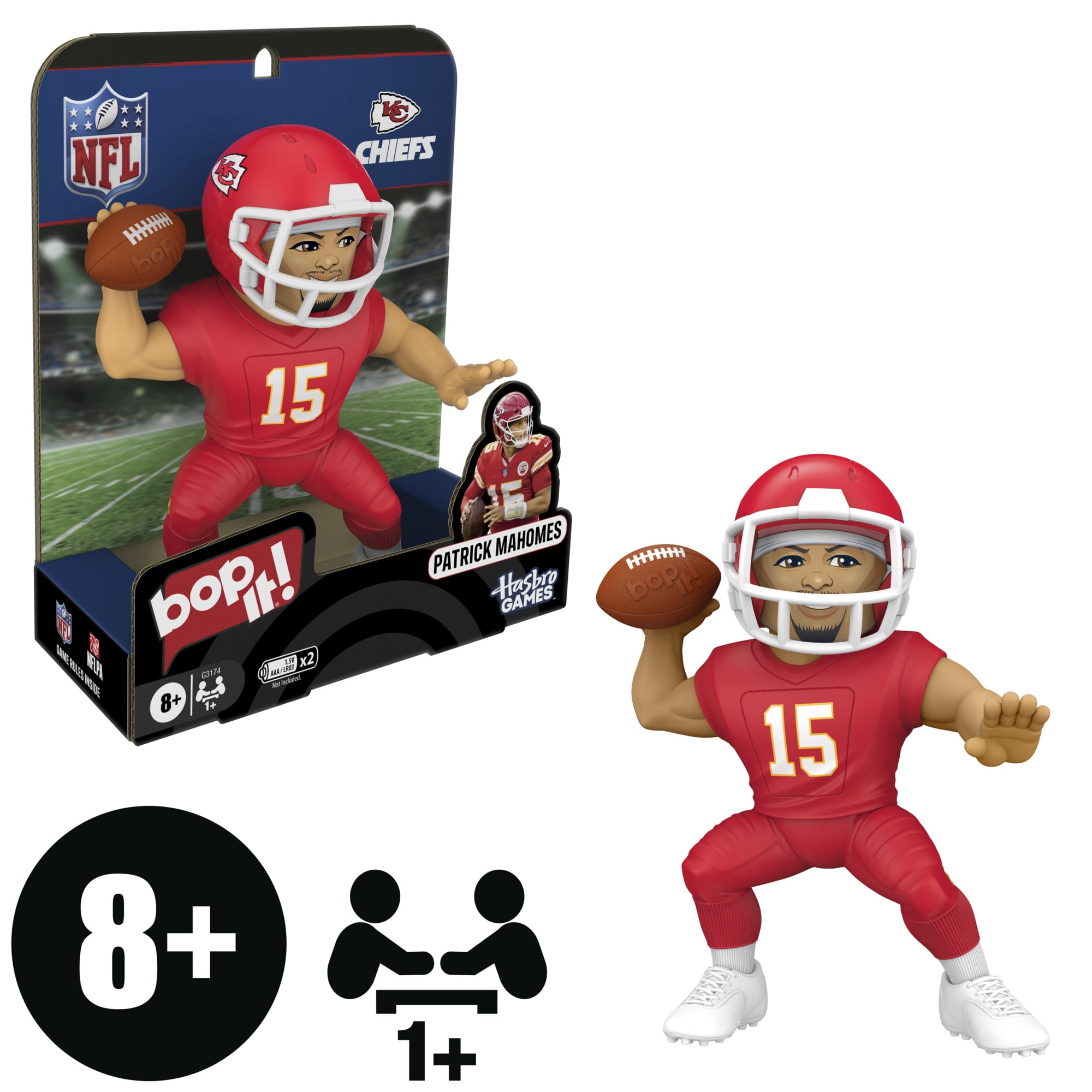 Bop It! Patrick Mahomes Edition Game, Officially Licensed NFL Games for Kids and Teens, 8+