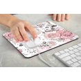 thumbnail image 3 of Mouse Pad, Pink Grey Flowers and Grey Leaves on Watercolor Floral Pattern Rose Mouse Pad, Mouse Mat Square Mouse Pad Non Slip Rubber Base MousePads for Office Laptop, 9.5"x7.9"x0.12" Inch, 3 of 4