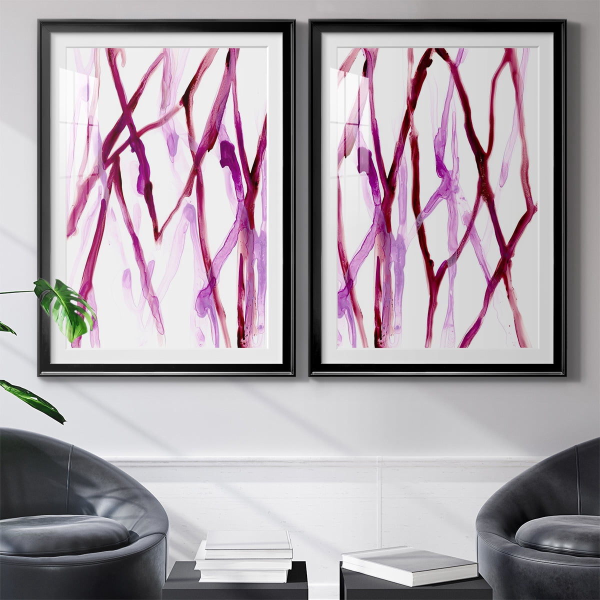 Wexford Home Runnel XV Premium Framed Print, 18.5" x 24.5" - Ready to Hang, Black (Set of 2)