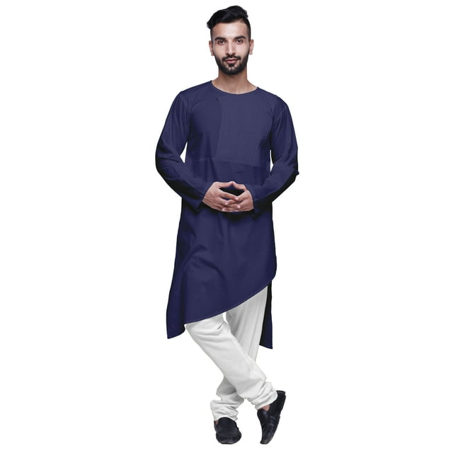 Atasi KurtaForMen Coupe Unie à Manches Longues pour Hommes en Coton à Col Rond