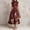 Wine, variant on KLHDSF Elegant Dresses For Women Sleeveless Floral Print High Waist Flared Midi Summer Dress Black L