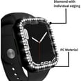 thumbnail image 5 of Case Compatible with Apple Watch Series 7 45mm, Hard PC Bling Rhinestone Plating Watch Cover Full Edge Bumper Frame (Without Screen Protector) for iWatch Series 7, Black, 1 Pc, 5 of 5