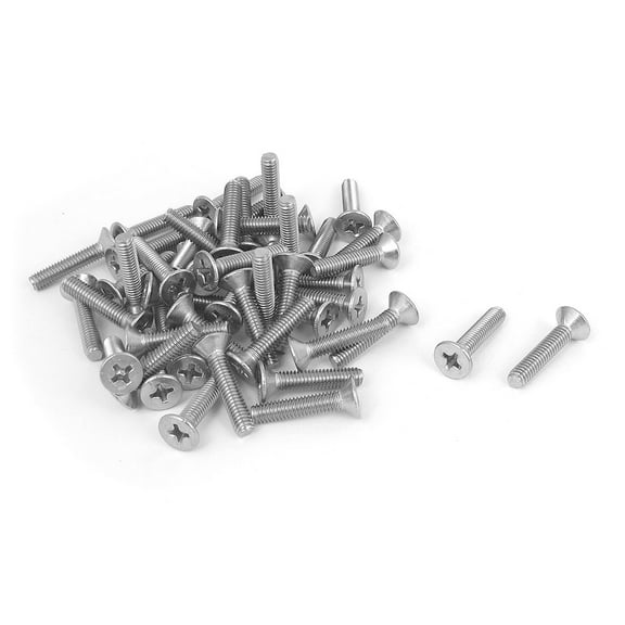 M4 x 20mm Metric Flat Head Countersunk Bolts Machine Screws 50Pcs