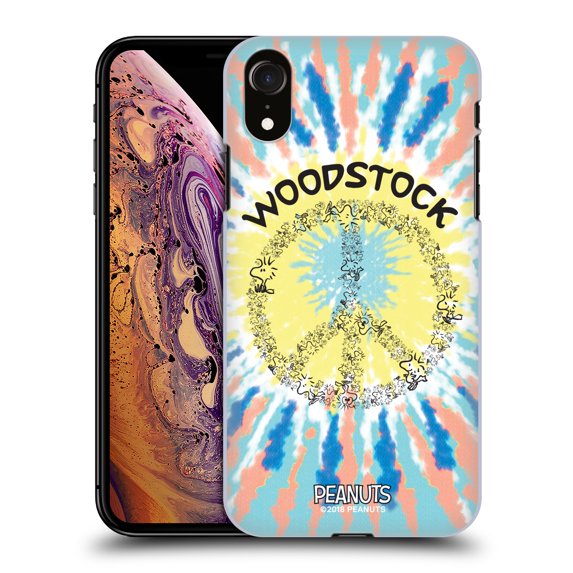 Head Case Designs Officially Licensed Peanuts Woodstock 50th Tie Dye Peace Sign Hard Back Case Compatible with Apple iPhone XR