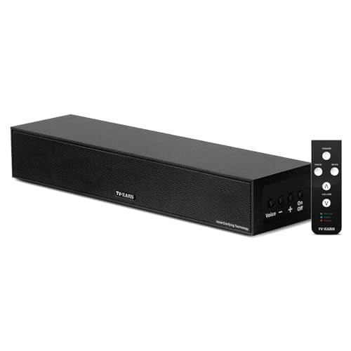 TV · Barra de sonido EARS para TV, clarificación de voz, parlantes de televisión de largo alcance, barra de sonido de 17" para mejorar el diálogo en espectadores con discapacidad auditiva, funciona co