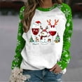 thumbnail image 2 of SELONE Sweatshirt for Women Christmas Crew Neck Red Wine Glass Print pullover Shirts Tops Cute Holiday Outwear, 2 of 4