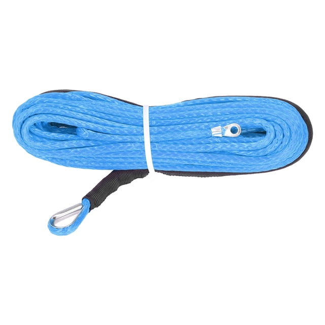 Cable de cabrestante de fibra sintética de 4,8 mm x 15 m, resistencia a la rotura de 5500 libras, resistente al agua para remolque ATV UTV, color azul
