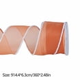 thumbnail image 3 of chaungfeng Orange Mesh Sheer Ribbon, 2.5" x 10 Yards, Organza Wired Ribbon with White Fuzzy Edges for Wreath Bows, Gift Wrapping, Floral Bouquets, DIY Crafts, Party & Holiday Decorations, 3 of 7