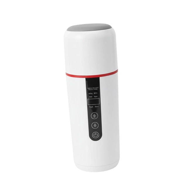 predolo Car Heating Cup Car Electric Kettle Digital Temperature Display Auto Accessories White