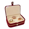 thumbnail image 2 of atorakushon Velvet Combo Jewellery accessories Vanity Storage Earrings Studs Box Ring Box Earrings Necklace Organiser For Women's Set of 2 (Cream), 2 of 5