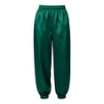 thumbnail image 5 of VBVC Women's Satin Elastic Waist Joggers , Silky Slim Cuffed Sweatpants For Women , Ladies' Casual Sleepwear Trousers with Pockets, Green , S-3XL, 5 of 10