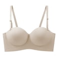 thumbnail image 1 of Women's Sexy Half Cup Seamless Detachable Strapless Bra For Women With Small Chest Enhancement And No Ring, 1 of 3