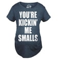 thumbnail image 2 of Maternity Kicking Me Smalls Funny T shirt Pregnancy Announcement Novelty Tee, 2 of 9