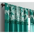 thumbnail image 3 of Chezmoi Collection Royal 4-Piece Jacquard Floral Window Curtain Set, Green/Silver, 3 of 7