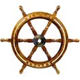 thumbnail image 2 of Nagina International Welcome Board Embedded Premium Nautical Handcrafted Ship's Wheel with Solid Brass Ring Inlaid | Premium Wall Decor Gifts (36 Inches), 2 of 2