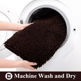 thumbnail image 3 of Vaukki 3 Piece Bathroom Rugs Set, Chenille Ultra Soft Non Slip Absorbent Bath Mats, Quick Dry Machine Washable Shaggy Bath Rugs with Contour Mat, Brown, 3 of 10