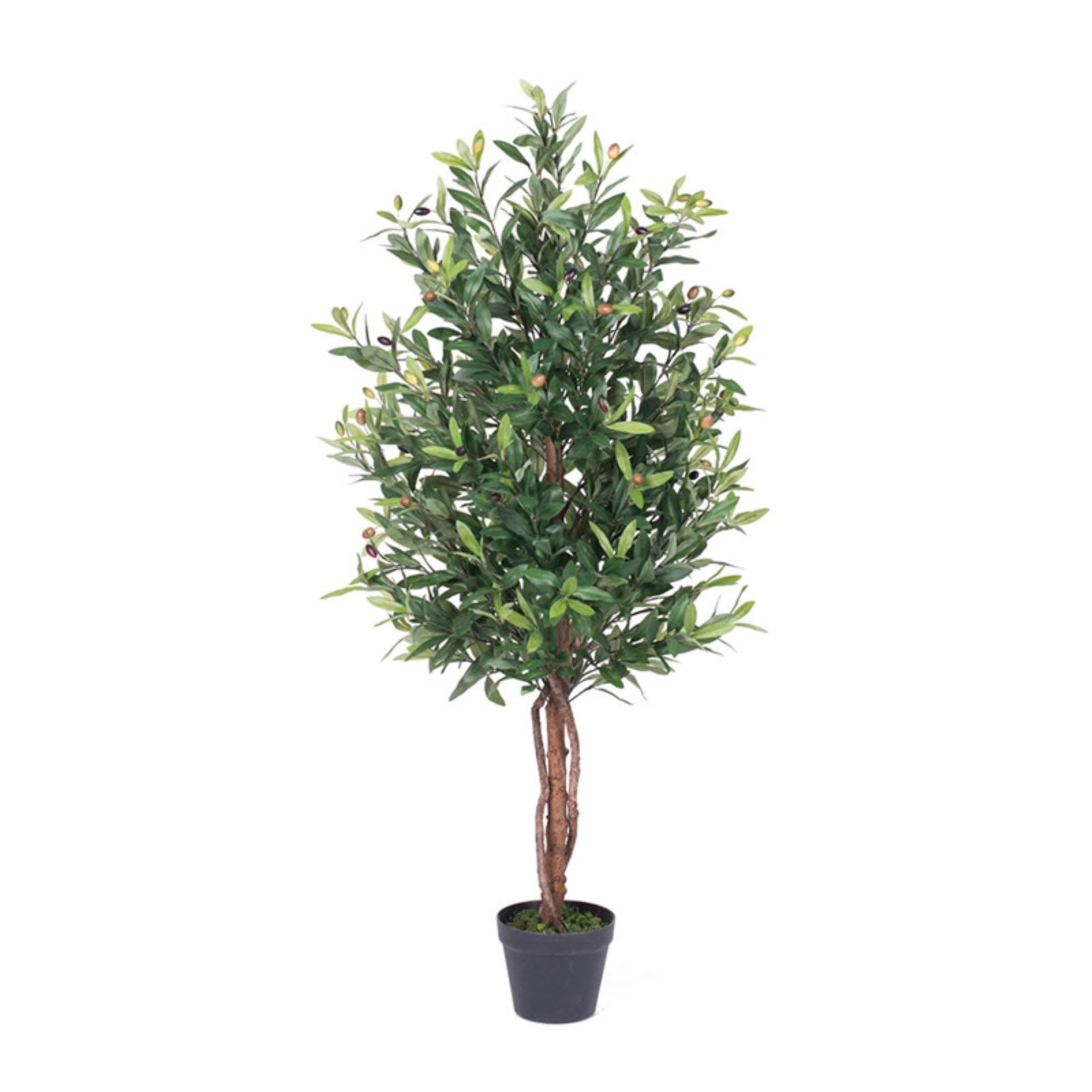 Vickerman 50" Artificial Olive Tree in Black Plastic Pot