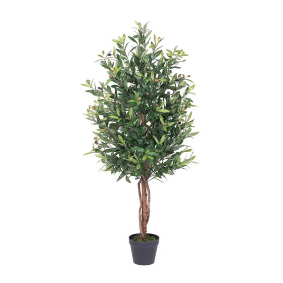 Vickerman 50" Artificial Olive Tree in Black Plastic Pot