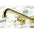 thumbnail image 3 of Kingston Brass KS6047BEX Essex Two-Handle Wall Mount Roman Tub Faucet, Brushed Brass, 3 of 7