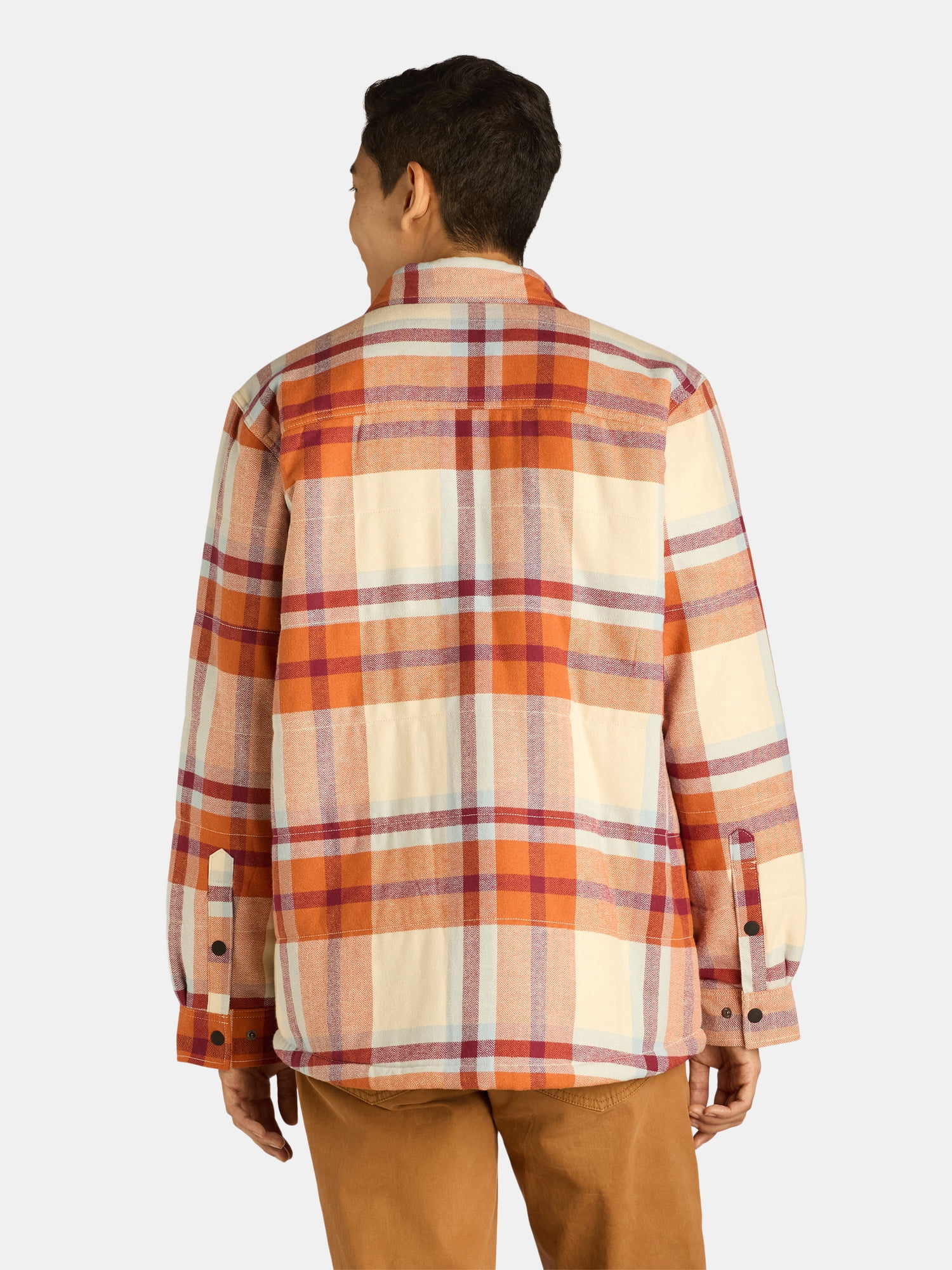 George Men's & Big Men's Fleece Lined Flannel Shirt Jacket, Sizes S-3XL