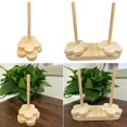 thumbnail image 3 of Yarn Holder Solid Wood Bobbin Cupcake Spindle Storage Winder Stand Fiber Crocheting Tool Kit, 3 of 5