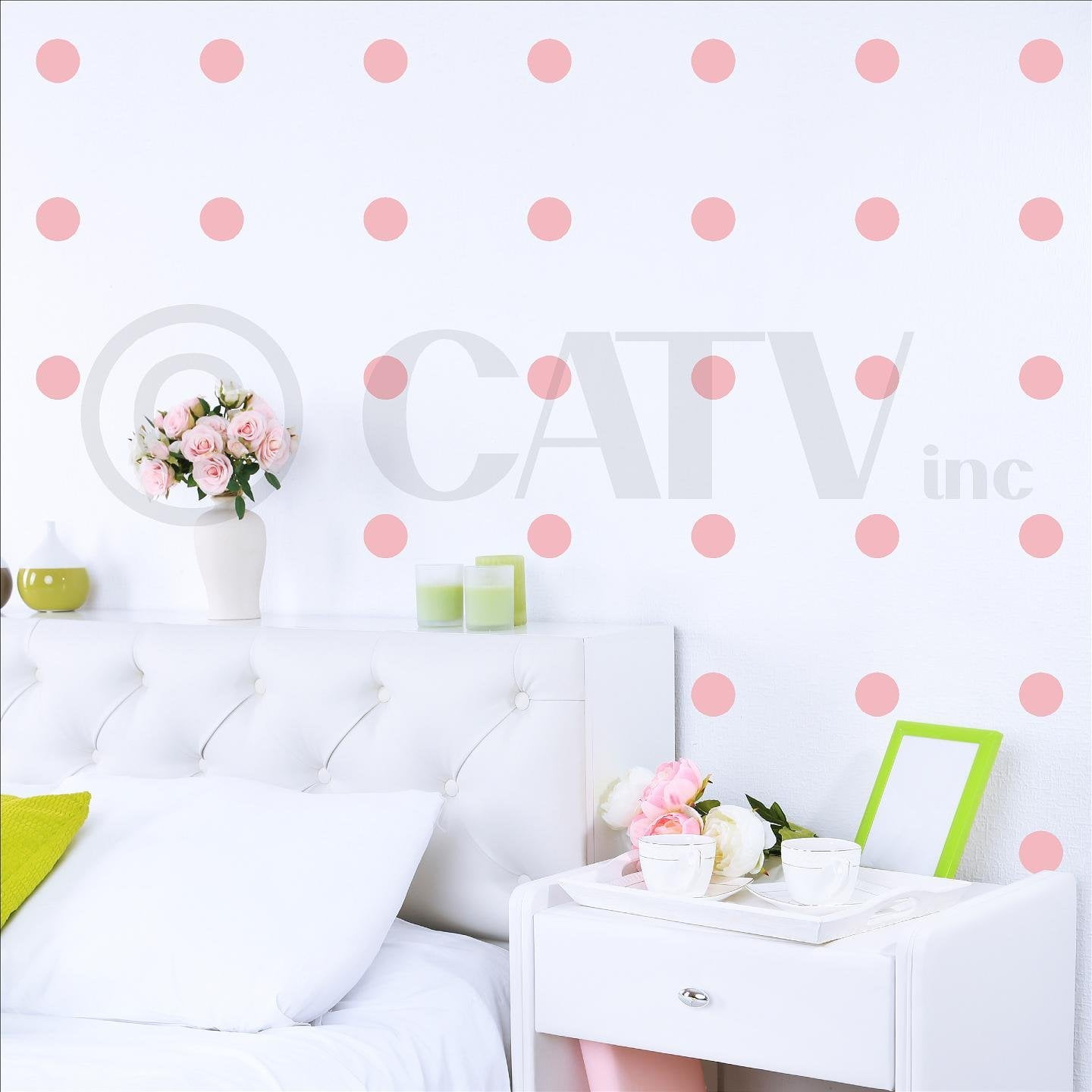 3" Polka Dot Circles Set of 91 Vinyl Wall Decals Circle Stickers Polka