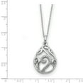 thumbnail image 2 of 925 Sterling Silver White Agate & CZ Dew of Heaven 18in Necklace; 18 inch; for Adults and Teens; for Women and Men, 2 of 4