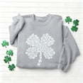 thumbnail image 5 of St. Patrick's Day Sweatshirt for Women Floral Shamrock Pattern Crewneck Long Sleeve Ribbed Cuffs Loose Fit Graphic Holiday Top, 5 of 6