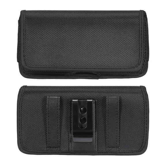 Phone Belt Holder Case for 5.5-6.7" Cell Phones, Horizontal Oxford Phone Belt Pouch, Black