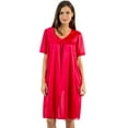 thumbnail image 4 of Casual Nights Women's Satin Embroidery Lace Short Sleeve Nightgown, 4 of 4