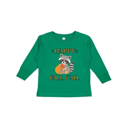 

Inktastic Happy Fall Y All Thanksgiving Raccoon Gift Toddler Boy or Toddler Girl Long Sleeve T-Shirt