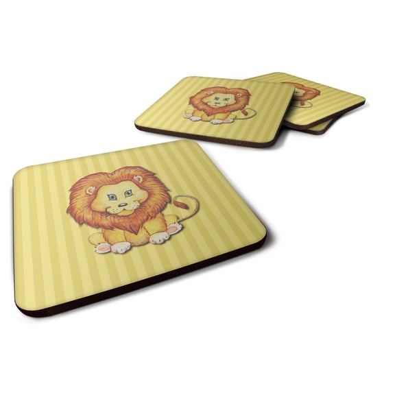 Carolines Treasures BB7146FC Lion Foam Coaster Set of 4 3 1/2 x 3 1/2 multicolor