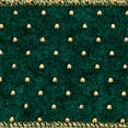 thumbnail image 2 of Vickerman 2.5" x 10 Yards Green with Gold dots Ribbon, 2 of 3