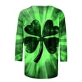 thumbnail image 4 of lcziwo Womens St Patricks Day Tshirt Green Tops Funny St Patricks Day Lucky Irish Shamrock Crew Neck Tee 3/4 Sleeve Graphics T-Shirt 2025 Green,XXL, 4 of 5