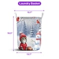 thumbnail image 5 of Hello Winter Scottish Fold Football Snowman Welcome Snowy Morning Foldable Laundry Basket Cat Lover Kitten Owner Gifts Organizer Storage with Handles - 01012, 5 of 5