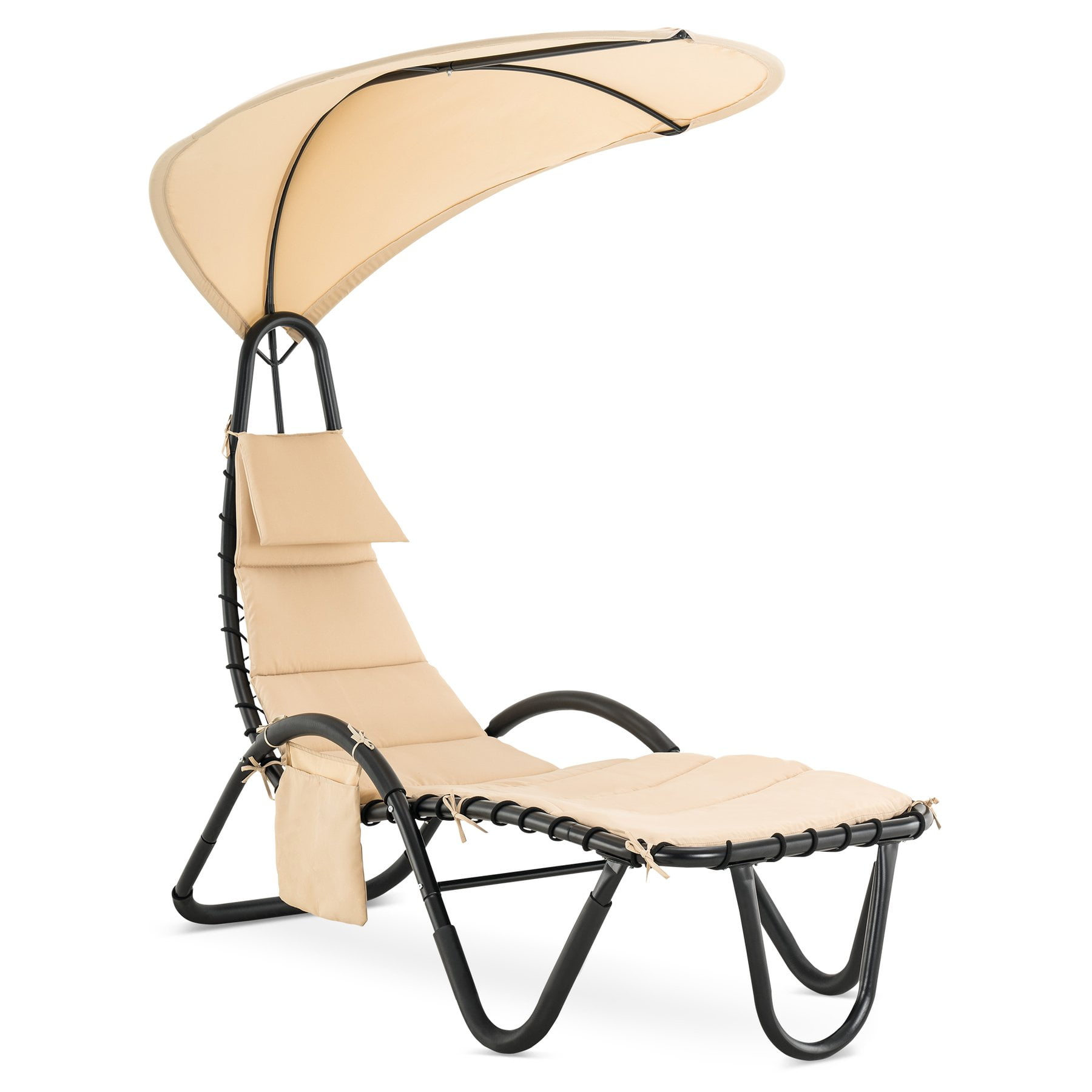 arm bloem Vroeg Mcombo Outdoor Chaise Lounge Chair w/Adjustable Canopy, Adjustable  Cushioned, Sun Lounger 4097（Beige） - Walmart.com