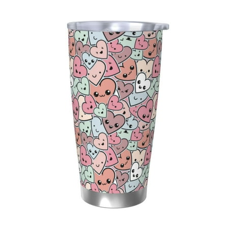

Goofa Cartoon Hearts for 20 oz Skinny Tumbler Stainless Steel Coffee Mug Slim Vacuum Insulated Travel Cup Car Cup-Without Straw