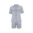 thumbnail image 6 of Seductiva 2 Piece Lounge Pjs Lady's Short Sleeved Shorts Pajamas Satin Lapel Comfortable Home Wear Two Piece Pajamas, 6 of 7