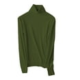 thumbnail image 4 of Green Young Adult Tops Autumn and Winter New Internal Turtleneck Sweater Women Pile Pile Collar Elastic Bottom Shirt Slim Slim European and American Knitted Top Plus Size Tops for Women, 4 of 4